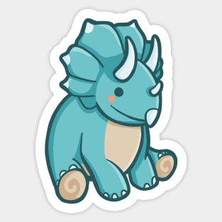 Cute Triceratops, Dino, Dinosaur Sticker